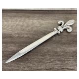 Plated Letter Opener With Fluer De Lys