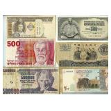 Mixed World Paper Money Lot 6pc Lot