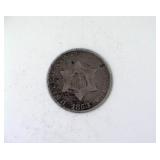 1853 3C Silver Fine+