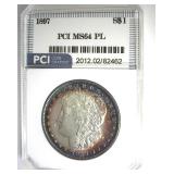 1897 Morgan PCI MS64 PL Colorful Rim