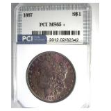 1887 Morgan PCI MS65+ Golden Purple