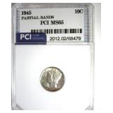 1945 Dime PCI MS65 Partial Bands