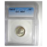 1947-S Dime ICG MS67 Subtle Toning