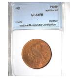 1952 Penny NNC MS64 RB New Zealand