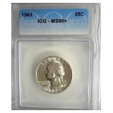 1963 Quarter ICG MS66+ LISTS $125