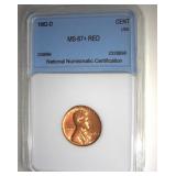 1962-D Cent MS67+ RD LISTS $8750