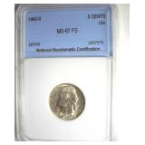 1942-S Nickel MS67 FS LISTS $725