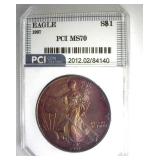 1997 Silver Eagle MS70 LISTS $1500