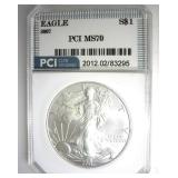 2007 Silver Eagle MS70 LISTS $100