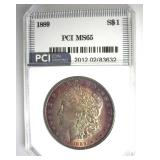 1889 Morgan PCI MS65 Soft Purple Toning