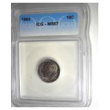 1953 Dime ICG MS67 LISTS $115