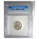 1962 Dime ICG PR69 DCAM LISTS $350