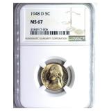 1948-D Nickel NGC MS67 LISTS $275