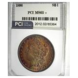 1896 Morgan PCI MS65+ Excellent Toning