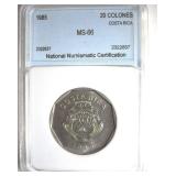 1985 20 Colones NNC MS66 Costa Rica