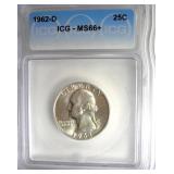 1962-D Quarter ICG MS66+ LIST $450