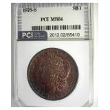 1878-S Morgan PCI MS64 Nice Color