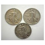 1943 1944 1946 Walking Liberty 3pcs