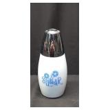 Milk Glass Blue Cornflower Flowers Sugar Dispenser