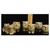 Lot of Brass Owl Figurines