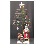 Decorative Santa and Tree Figurine