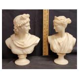 Hand Carved Alabaster Adonis/Knossos Busts