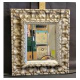 Square Accent Mirror Faux Stone