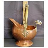 Copper and Brass Helmet Coal Scuttle