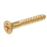 #8 X 1 in. Phillips Flat Head Brass Wood Screw (10