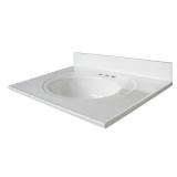 Glacier Bay 31 in. W x 22 in. D Cultured Marble Wh