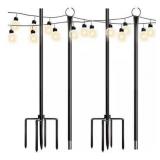 2pk Walensee String Light Poles with Hook Outdoor