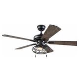 Ellard 52 in. LED Indoor Matte Black Ceiling Fan w