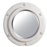 Portside Round White Decorative Wall Mirror