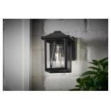 1-Light 7 in. Black Hardwired Classic Outdoor Wall