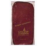 LIFE OF VIRGINIA LEATHER ZIPPER BAG FOR INS PAPERS