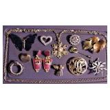 Vtg 14 Pc Mixed Jewelry Brooches Pins Pendant