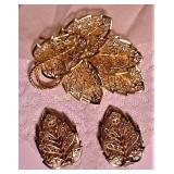 Vtg. Judy Lee 3 Pc Set Leaf Brooch Earrings