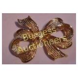 Vtg Allison Reed Rhinestone Bow Brooch Pin