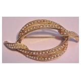 Signed ART Seed Pearl Brooch