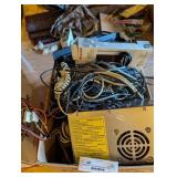 box of computer wire phone comp parts