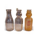 (3) antique milk bottles