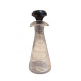 Etched Glass Sterling Silver Oil Cruet