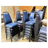 (6) METAL FRAME STACKING CHAIRS - BLUE