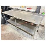 96" X 30" S/S PREP TABLE W/ BACK SPLASH