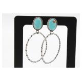 Native Navajo Sterling Silver Turquoise Earrings