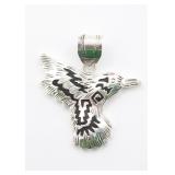 Signed Navajo Sterling Silver Hummingbird Pendant