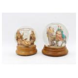 (2) Vintage Italian Fontanini Nativity Globes