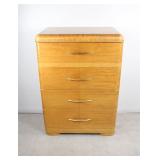 Art Deco Maple Waterfall 4-Drawer Dresser