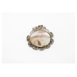 Vintage Carved Shell Sterling Cameo Pendant