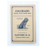 1924 COLORADO Auto Road Map Oil & Gas Advertising